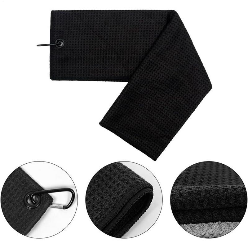 Microfiber golfhanddoek 23,6 x 15,7 inch wafelpatroon golfhanddoek golfers campingstof met karabijnhaak clip snel verwijderen