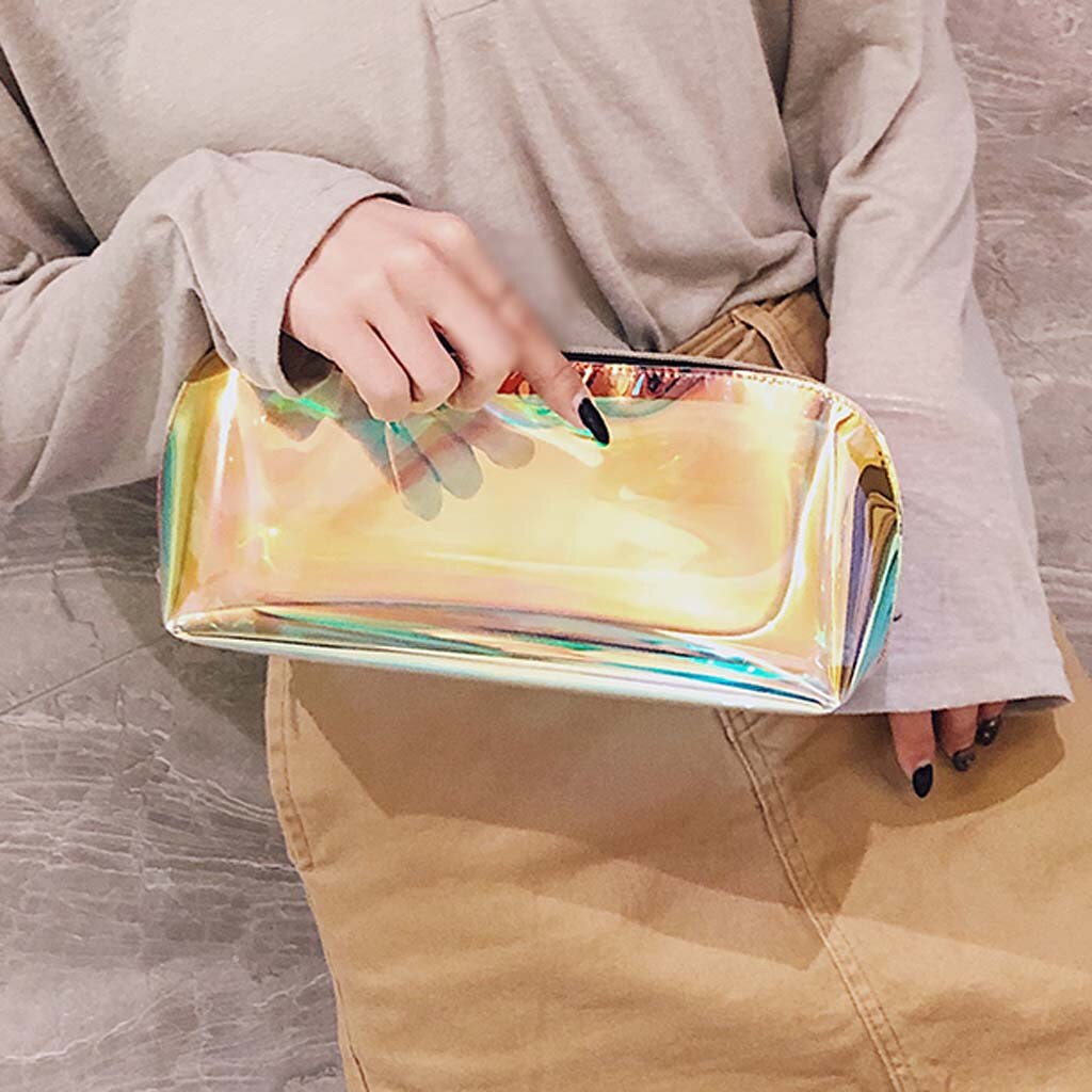 Aelicy Women Transparent Lasher Waterproof Handbag Make Up Bag Panelled Jelly Storage Bag With Zipper Sales