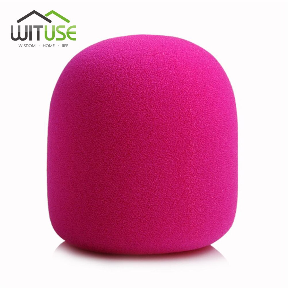 Microphone Foam Thicken Mic Cover Sponge Studio WindScreen Protective Grill Shield Soft Microphone Cap: Rose Red