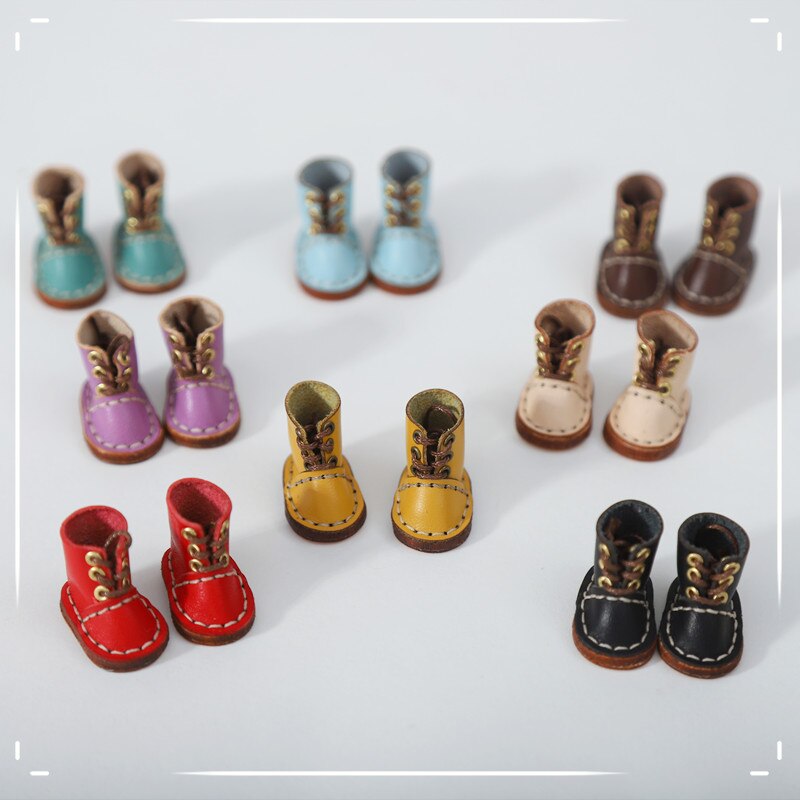 1/12bjd Bjd Poupée Chaussures Haut de gamme À La Main En Cuir De Vachette bottes Chaussures Pour Obitsu 11 OB11 Taille CGC Poupée 11cm Body9