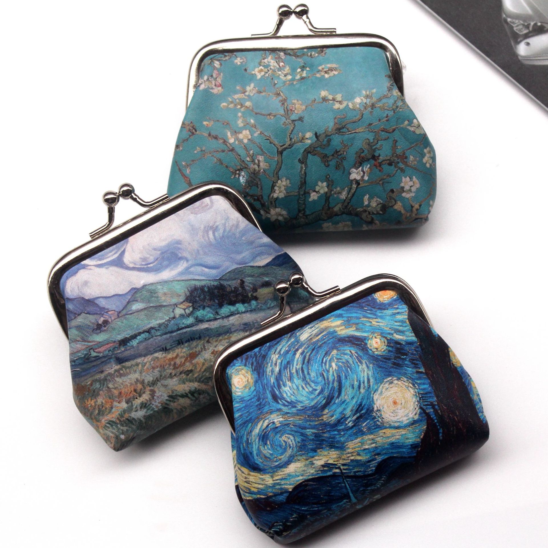 Vintage Coin Purse Wallet Women Famous Oil Painting Small Wallet Hasp Clutch Bag Good Women's Mini Purses