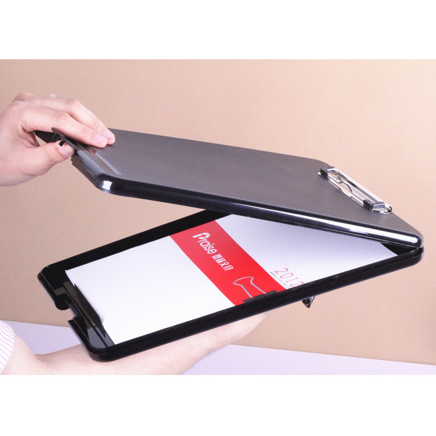 A4 Size Plastic Opslag Klembord Doos Bestand Document Clip Case voor Studenten Leraren Verkoop Utility Industriële Office