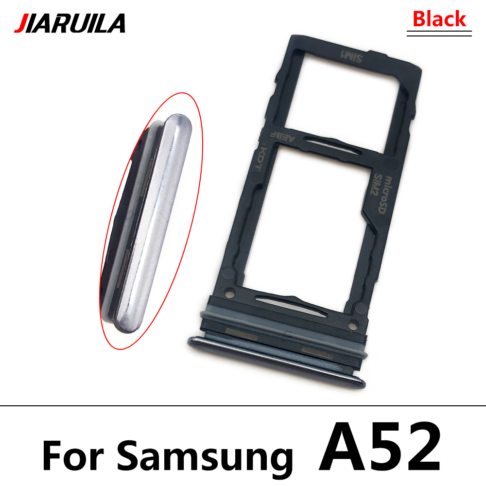 Emplacement pour carte SIM, pour Samsung Galaxy A32 4G A52 A72, remplacement de remplacement, support de carte SD, adaptateur + broche: A52 Black
