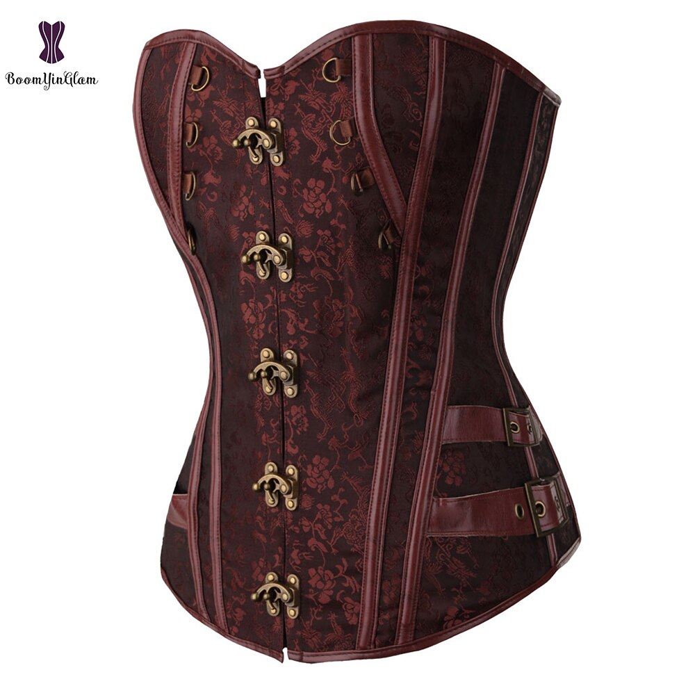 Steampunk Corset métal serrure Corsets femmes automne tenue grande taille 6XL Bustier désossé rétro vapeur Punk gothique Gorset surbuste Sexy