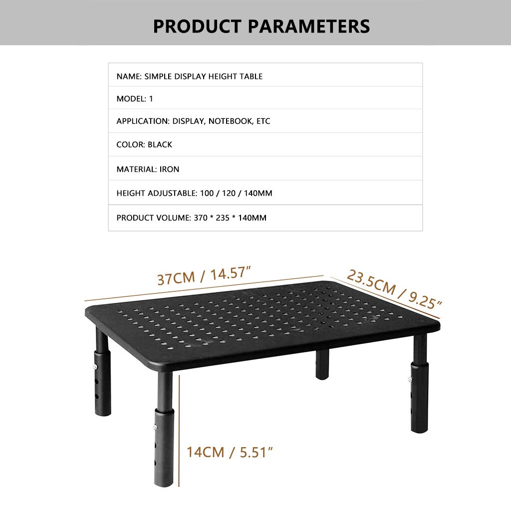 Monitor Elevating Desk Computer Desk Laptop Cooling Desk Universal Shelf Desk Stand For Desktop Monitor Laptop Non-Slip Desk