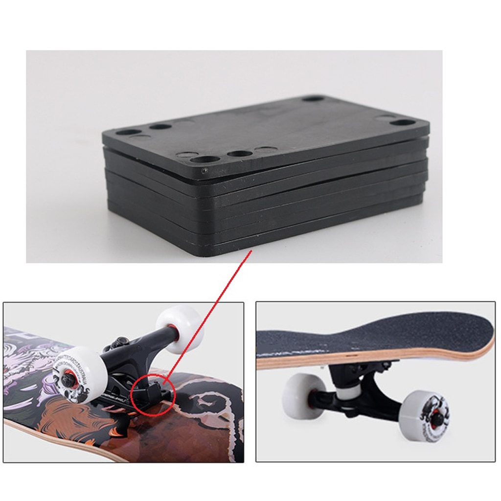 4 Pieces Skateboard Riser Pads Longboard Shockpads Trucks Deck Replacement Part for Skateboarding 76x55mm