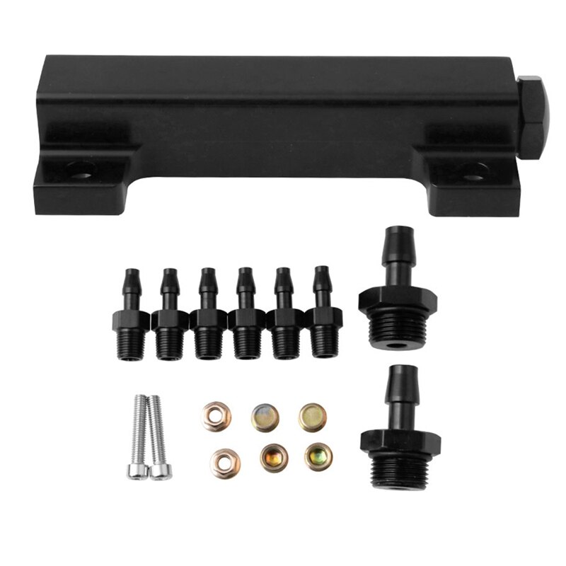 Vacuum Block Intake, 6 Port Vacuum Block Intake Manifold Kit Fuel Wastegate Turbo Boost 1/8 NPT for Racing: Default Title