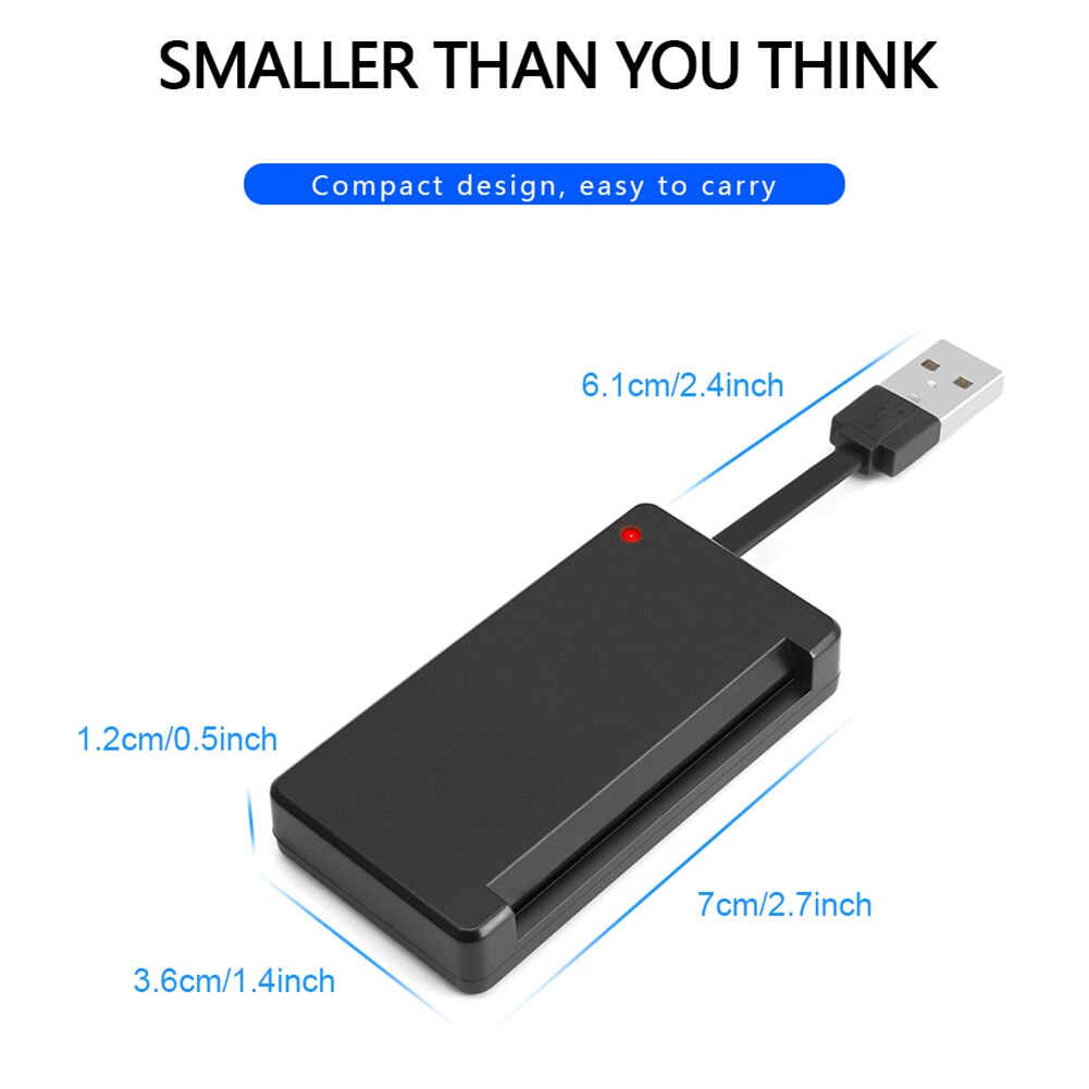 USB 2.0 Smart Card Reader Memory for IC ID Bank Card EMV Electronic DNIE SIM Cloner Connector Adapter for PC Computer
