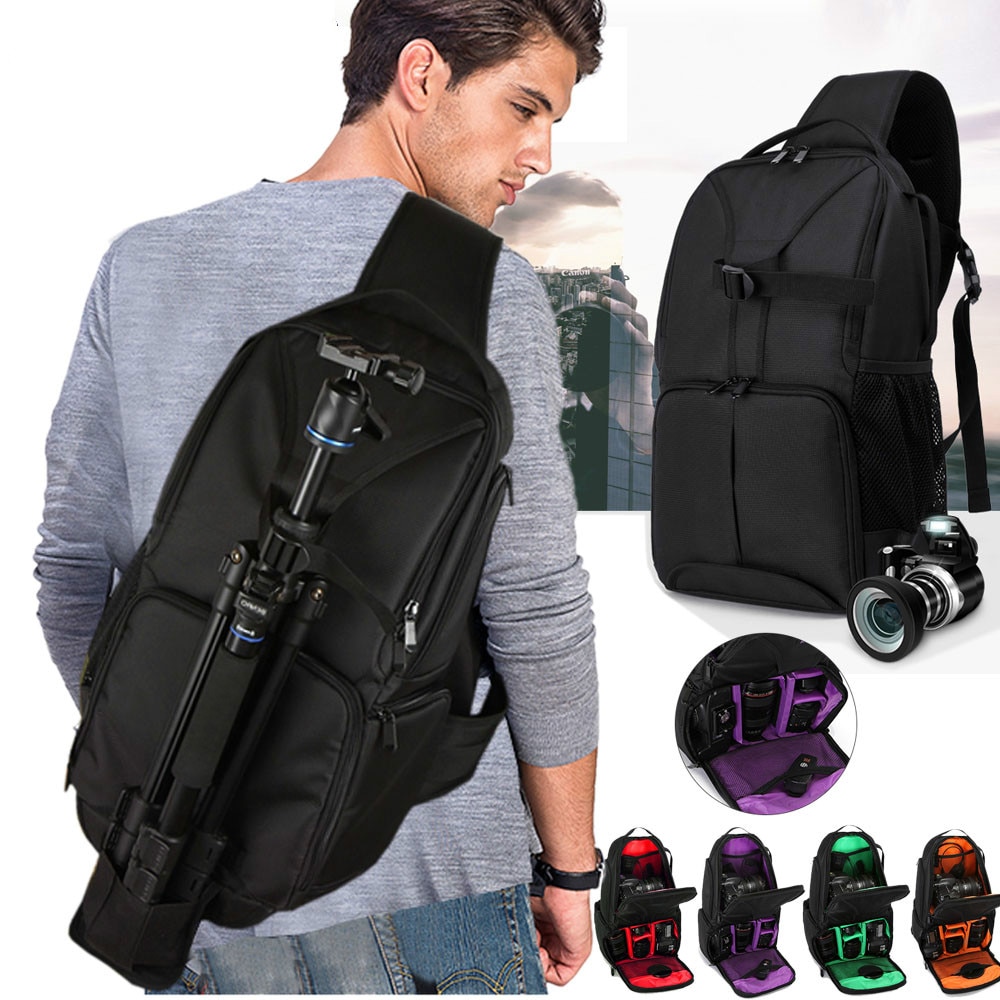 Mochila acolchada multifunción para cámara Digital de vídeo y fotos bolsa impermeable bolsa tipo bandolera para cámara pequeña a prueba de golpes