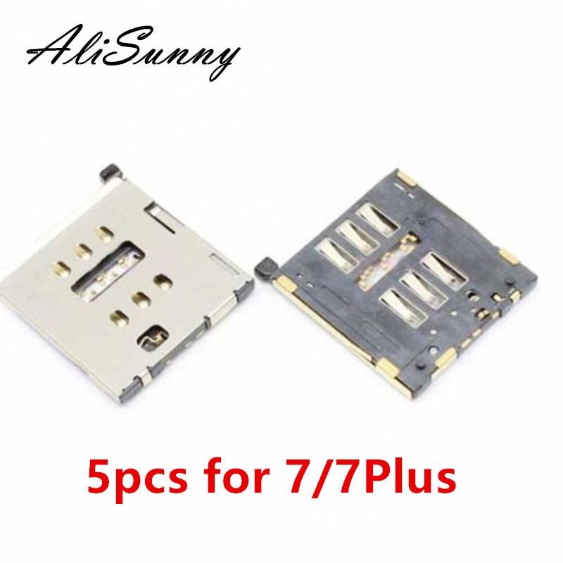Alisunny 5Pcs Sim Card Tray Slot Socket Voor Iphone 7 Plus 7G 7 P Innerlijke Micro Sim-kaart reader Adapter Vervangende Onderdelen