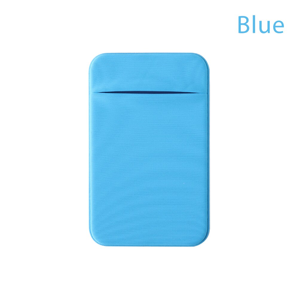 1PC Cellphone Pocket Stick Adhesive Credit Card Wallet Elastic Stretch Sticker Pocket Case Cover Mobile Phone Accessories: Blue