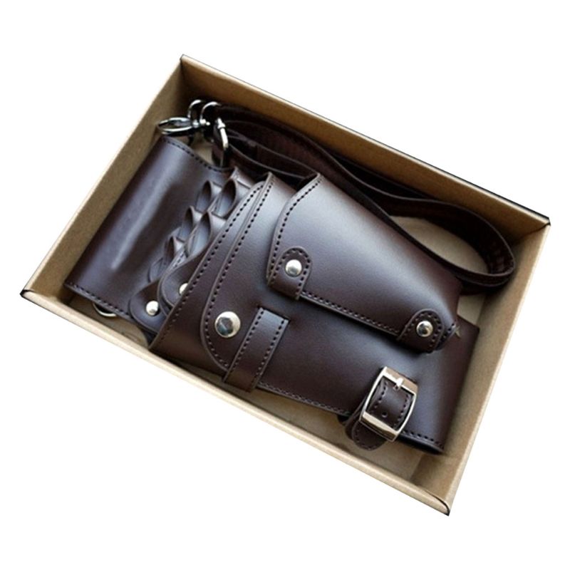 Pu Leather Pouch Schaar Tas Met Riem Haar Stylist Pocket Kappers Gereedschapstas Haar Schaar Opbergtas