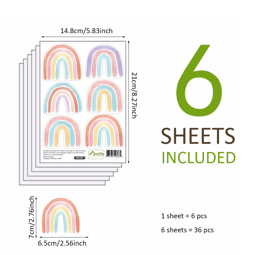 10 Stijlen Regenboog Op De Muur Stickers Diy Voor Kinderkamer Ornamenten Babykamer Stencils Muurstickers Vinyls Decoratieve: PA187