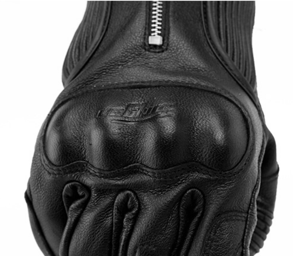 Motorfiets retro leren handschoenen scooter cafe bobber handschoen touchscreen rits open