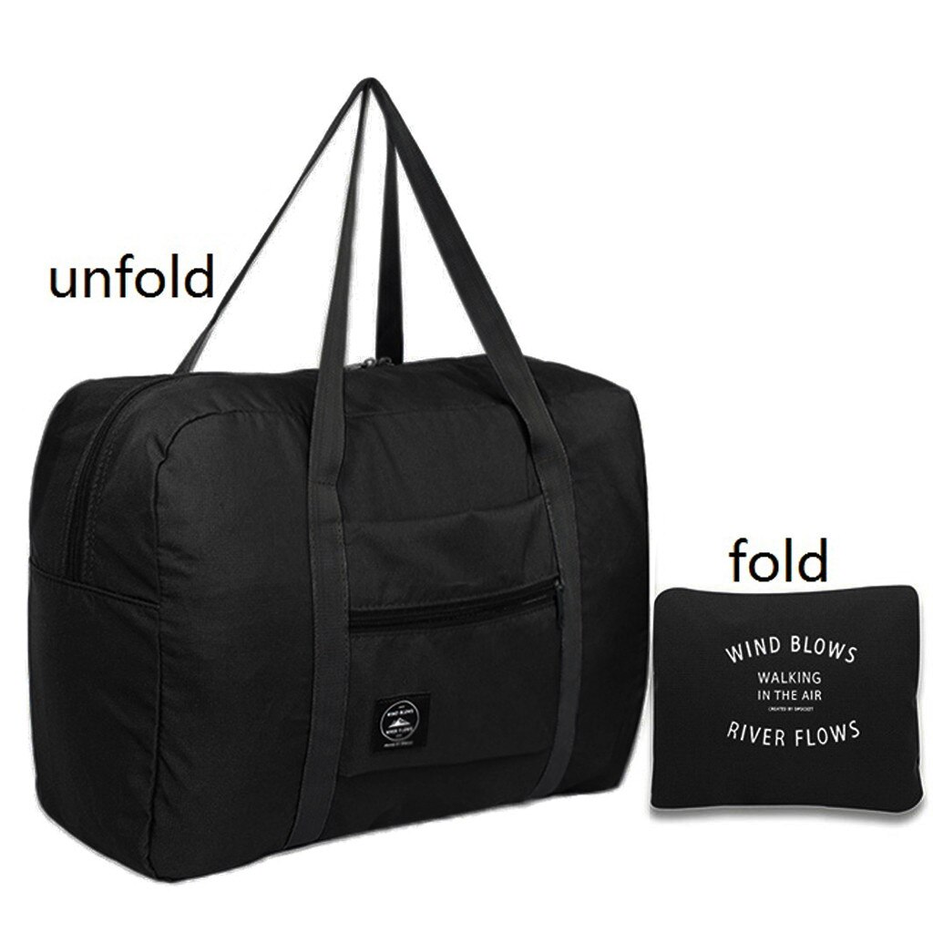Zwart Polyester Grote Capaciteit Mode Reistas Voor Man Vrouwen Tas Reizen Handbagage Tas
