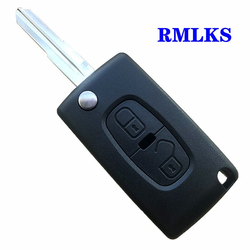 Til peugeot 4007 et 4008 til citroen c-crosser  c4 aircross 2 knap fob fjernbetjening nøgle flip flip nøgle shell fob mit -11r blade: Til c-itroen / Skal alene