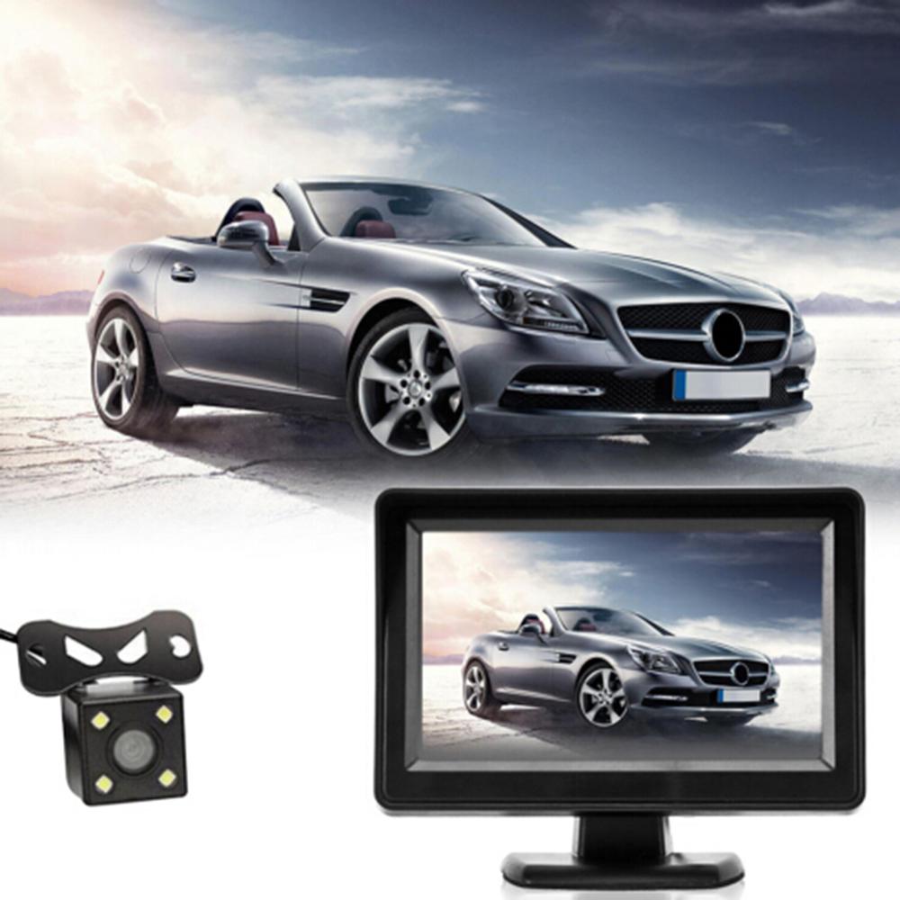 4.3inch LED Display Auto Achteruitrijcamera monitor Backup Reverse Camera Kit Nachtzicht Past voor 12V Auto elektrische Systeem