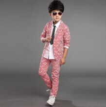 Kid suits boy blazer suit set children boy blazer 3pcs/set jacket+ pants+shirt classic suit for boy suit clothing set