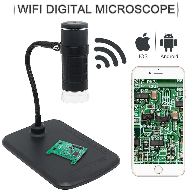 LED USB Digital Microscope 1000X WIFI Mobile Phone Microscope Support IOS Android PC Video Microscope for Skin Detection