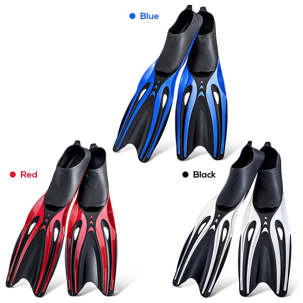 Adult Long Snorkeling Fins Full Foot Pocket Flippers Light Swim Fins Scuba Diving Flippers Snorkeling Gear Snorkeling Equipment
