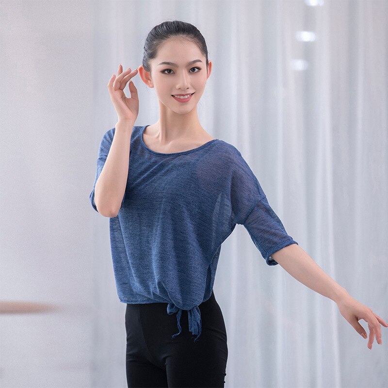 Top de Ballet Latino para danza del vientre, blusa transparente, disfraz para mujer, Ropa de baile de vientre, ropa de bailarina