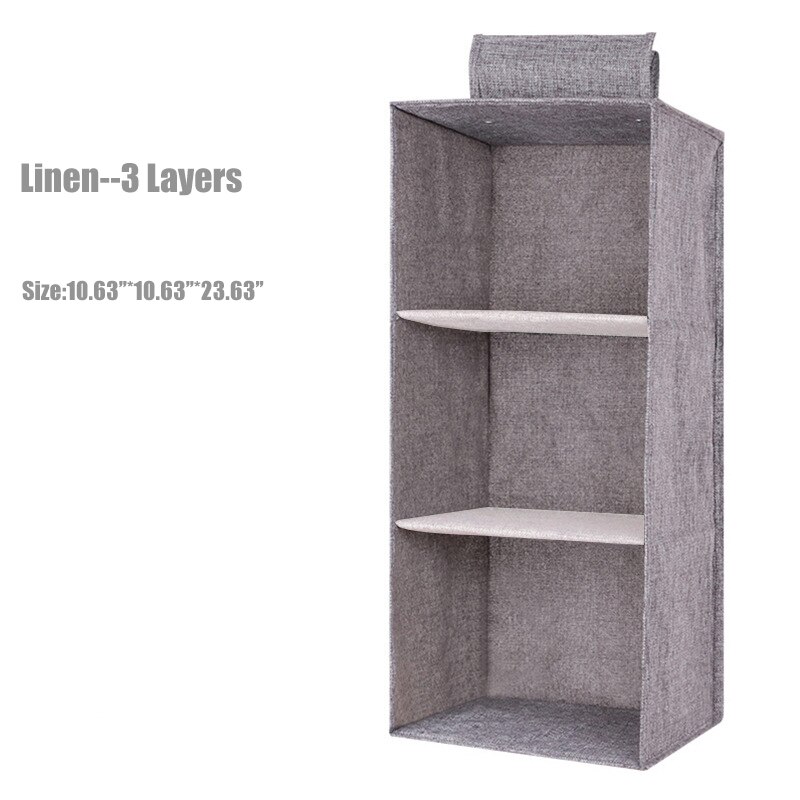 3/4/5 Layers Linen Closet Organizer Storage Foldable Fabric Bag Hanging Clothes Holder Clothes Home Classification Storage D30