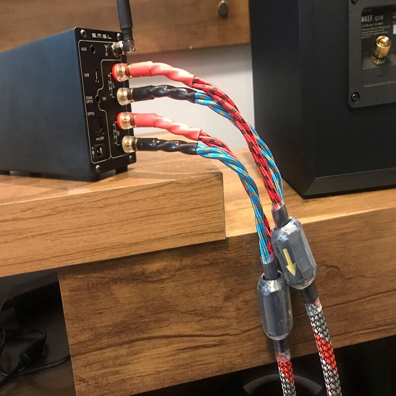 One Pair Oxygen-Free Copper(OFC)Audio HiFi Speaker Cable HI-FI High-End Amplifier Speaker Cable