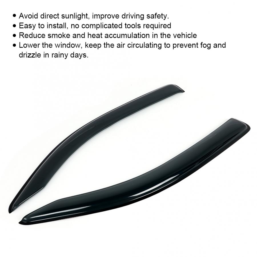 2pcs Smoky Window Visor Shades Sun Rain Guard Fits for Toyota HIACE - car accessories Awnings Shelters