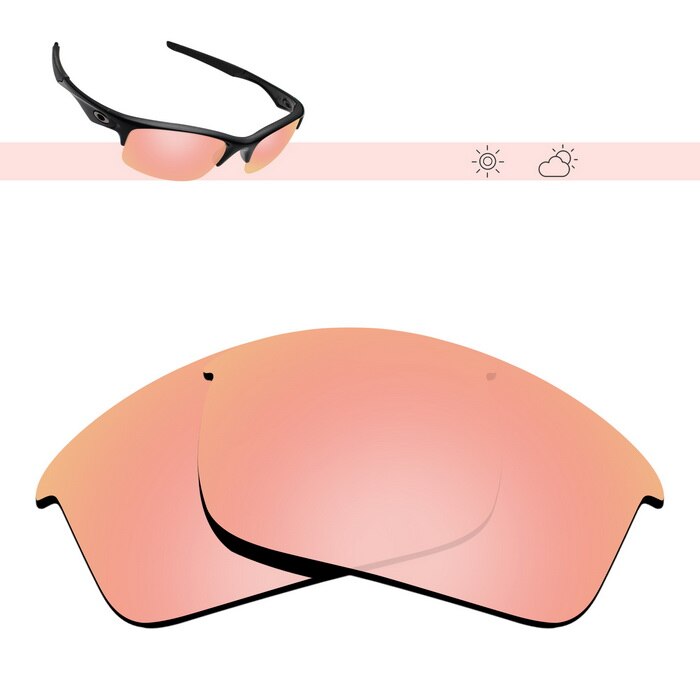 Glintbay Polarized Replacement Sunglasses Lenses for Oakley Bottle Rocket-Multiple Options: Rose Gold Mirror