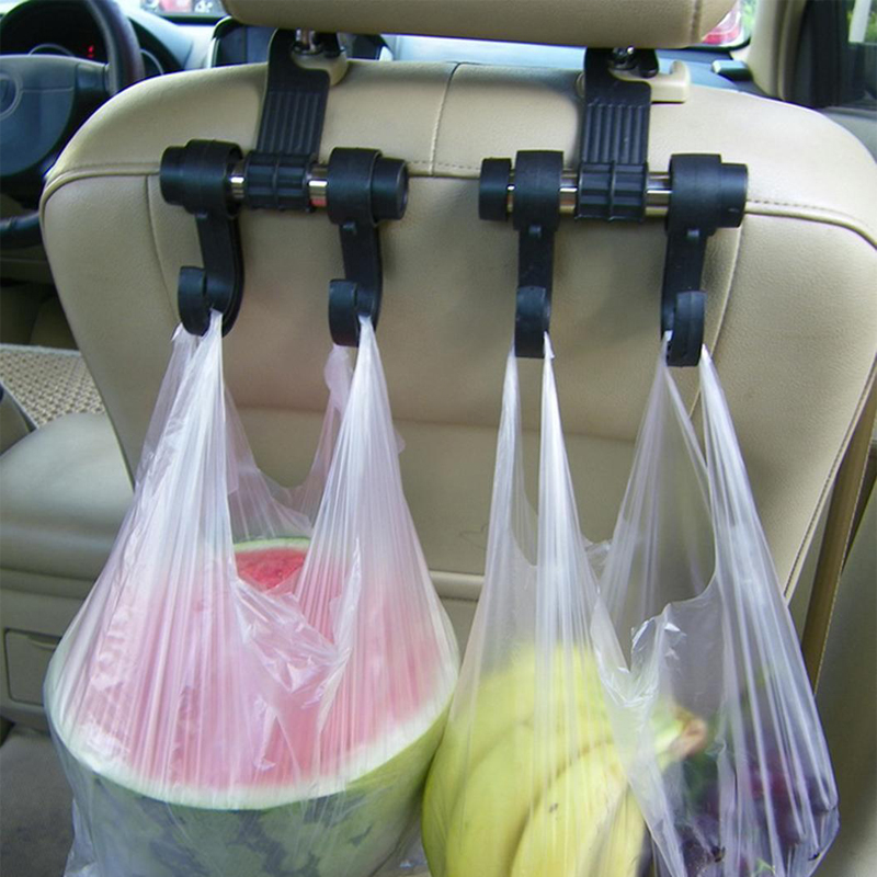 Ganchos para reposacabezas de asiento trasero de coche, percha para bolso, tela para bolso, comestibles, automóvil, novedad de
