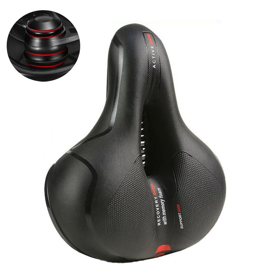Sillín de bicicleta de GEL 3D para hombre y mujer, asiento grueso para bicicleta de montaña y carretera, hueco, transpirable, cómodo y suave: Red A
