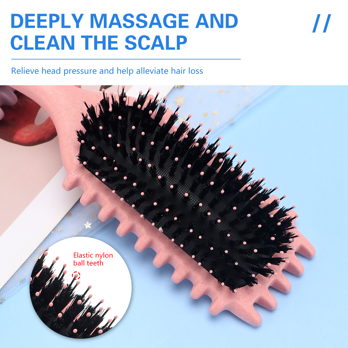 Peine de peluquería de pelo rizado para mujer, peines para desenredar el cabello , peines masajeadores para el cuero cabelludo, herramientas de cepillo de caramelo