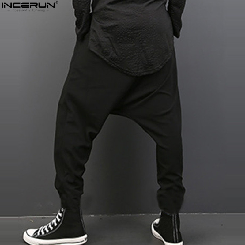 Harem bukser mænd baggy joggers bukser mænd afslappet skridt løs harem joggingbukser streetwear punk stil bukser