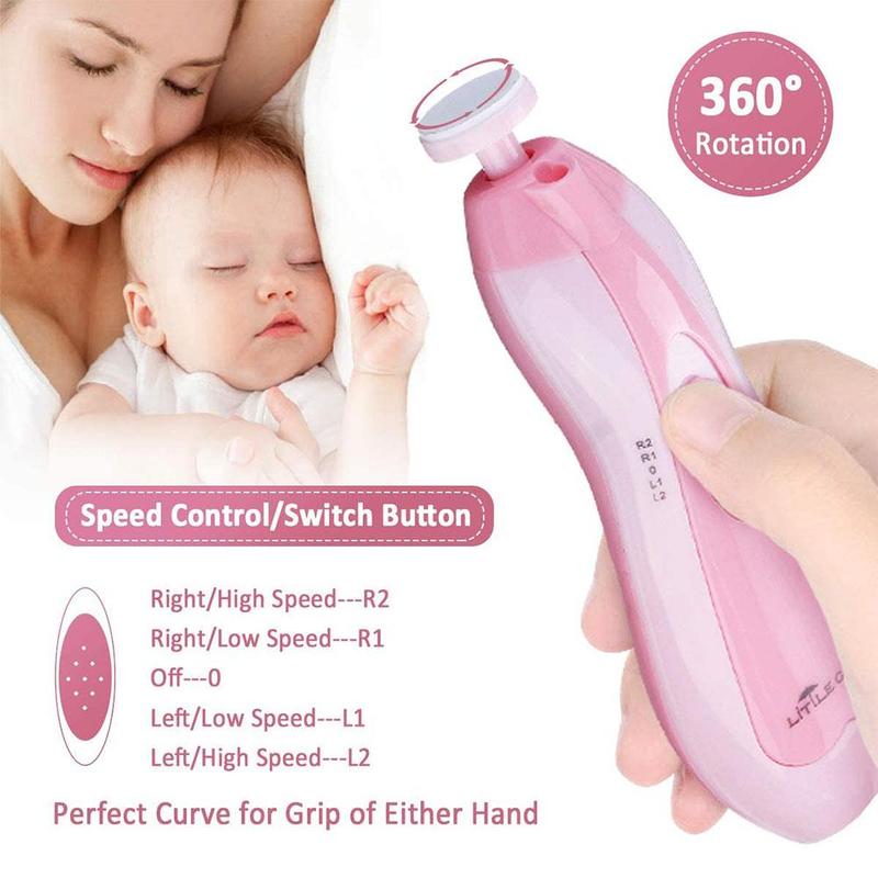 Pulidor de uñas eléctrico para bebés, cortador de uñas para dedos de los pies, herramienta recortadora manicura compacta ligera para niños