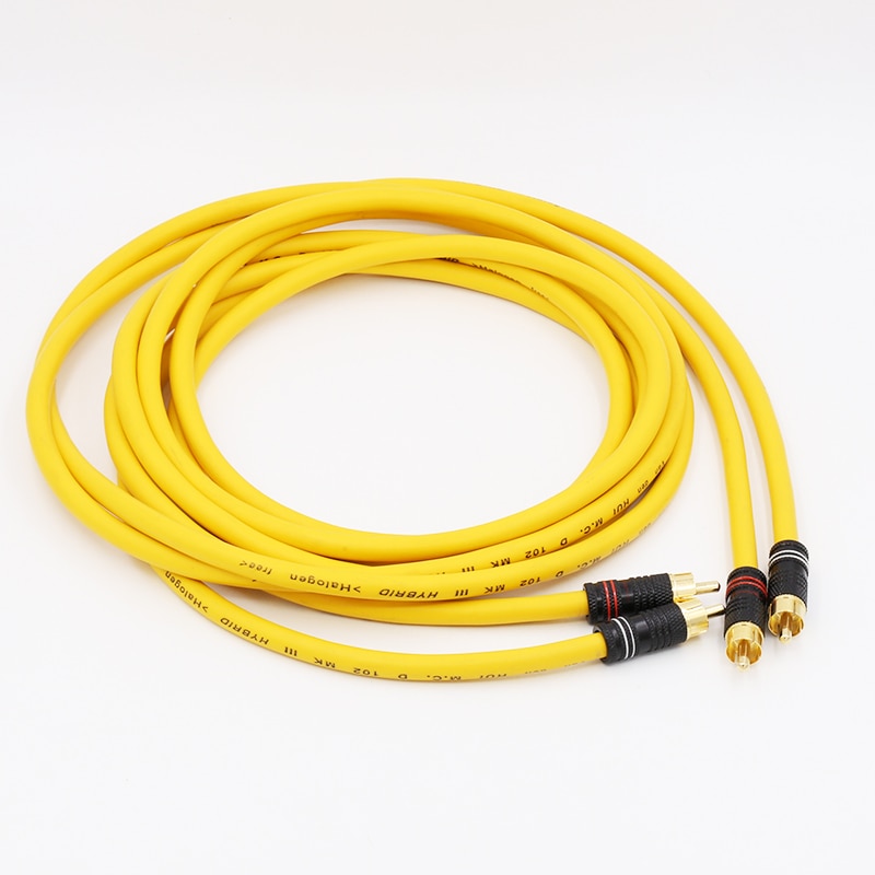 Brand Hifi Audio D102 MK III Silver Plated Rca interconnect Cable with Gold Plated RCA Plug