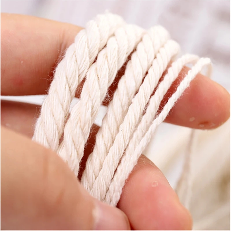 Cordón de macramé de 1/2/3/4/5/6mm, 109/218 yardas, cuerda de macramé de algodón, cordón artesanal para manualidades, perchas de plantas tejidas, Navidad, boda