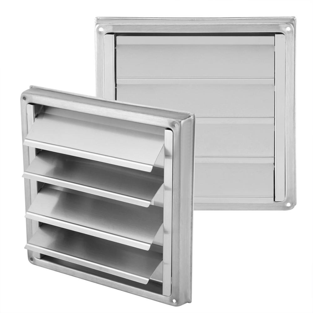 Stainless Steel 100mm Duct Grill Wall Air Vent Square Tumble Dryer Extractor Fan Outlet Air Vent Duct Grill