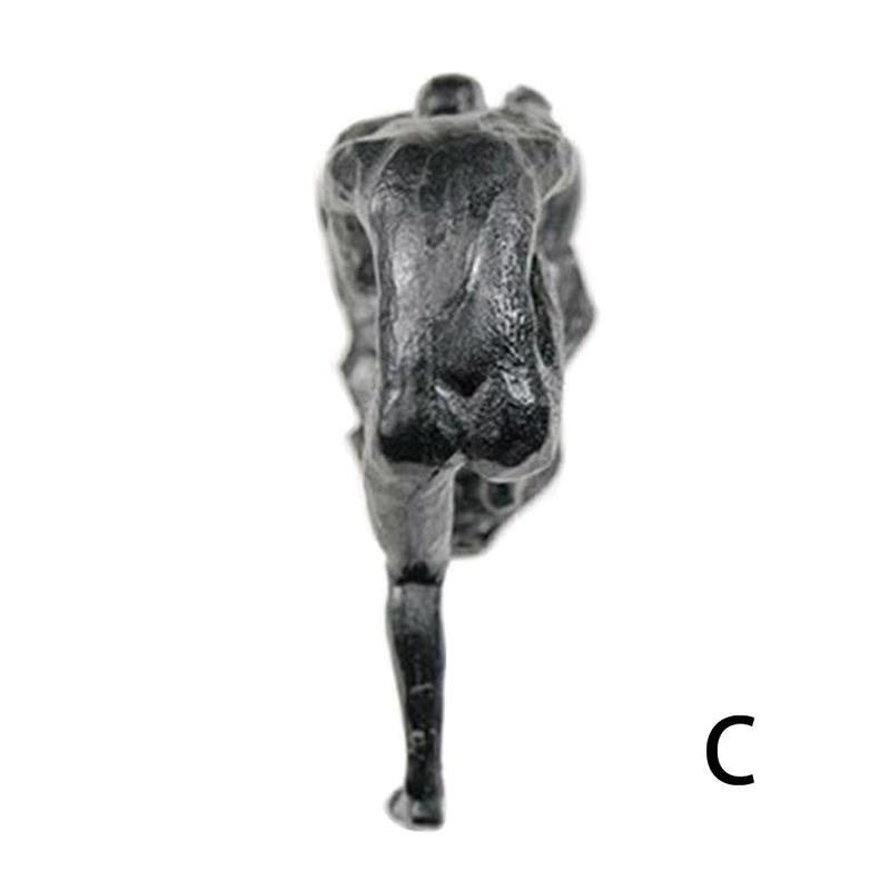 Industriell stil klättring man harts järn tråd vägghängande dekoration skulptur figurer retro staty dekor: C