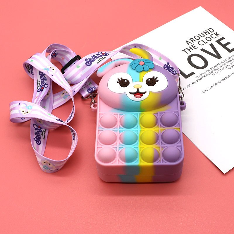 Fidget zaino antistress giocattoli per bambini antistress spremere borsa di stoccaggio bambini morbido Squishy Push Bubble pop: 16