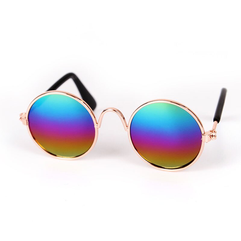 Neue 1 PC Pet Katze Sonnenbrille Mehrere Farben Runde Form Kleine Hunde Gläser Zubehör für Kätzchen Chihuahua Haustier Waren: bluepurple