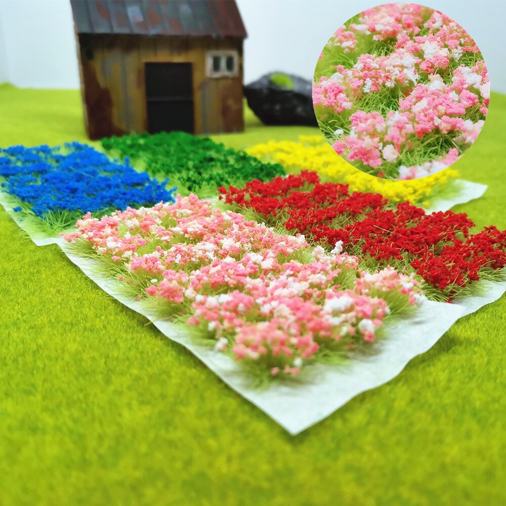 1 Doos Van Model Scene Terrein Productie Simulatie Bloem Cluster Wilde Roos Bloem Diy Game Oorlog Miniatuur Landschap Materiaal