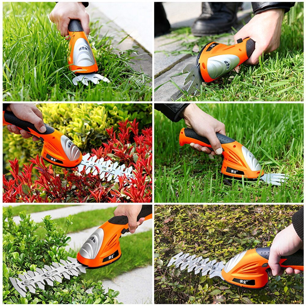 3.6V rechargeable electric hedge trimmer cordless garden tool lawn mower lawn mower electric trimmer 2 in 1 lithium ion cordless