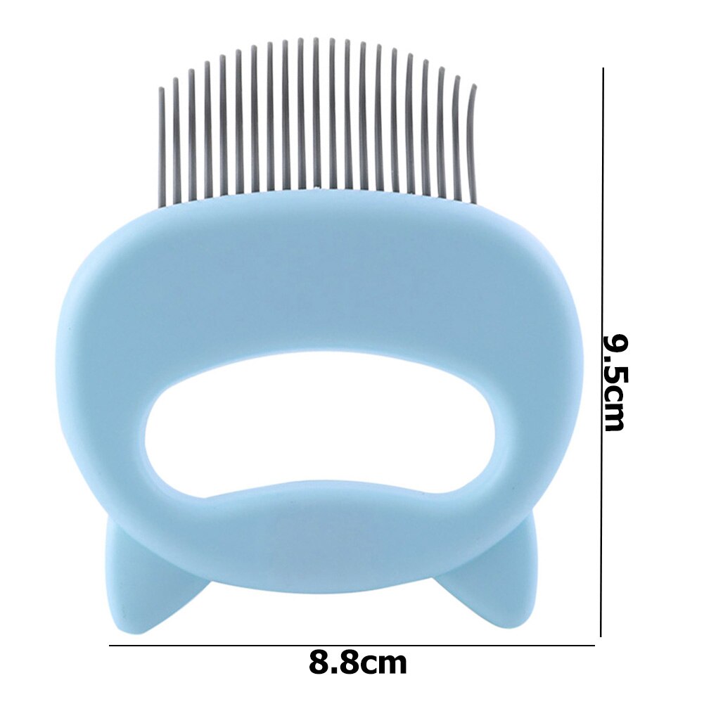 Grooming Hair Removal Shedding Cleaning Brushes Remove Loose Hairs Pet Supplies Cat Ear Shell Pet Massage Comb: Blue