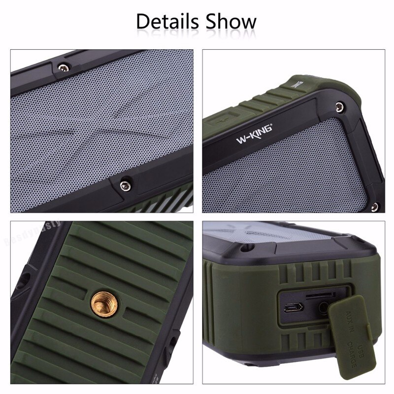 IPX6 Waterproof Bluetooth Speaker Portable Wireless Bass W-King S20 Super NFC Bass Loudspeaker TF Card AUX Player for Bike