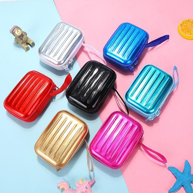 1PC Luggage Model Square Tin Iron Box / Mini Pouch / Key Purse / Pencil Case/steel Box/coin Storage Bag/headset Bag