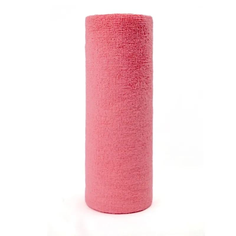 20PCS/Roll Microfiber Towel Absorbent Kitchen Cleaning Dishcloth Non-stick Oil Dish Rags Napkins Tableware Home Cleaning Towels: Burgundy