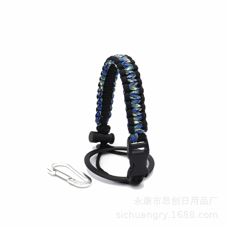 Hydro Flask Paracord Handle Strap With Safety Ring And Carabiner Coffee Bottle For Outdoor Skiing Camping Riding Lid Strap: P12