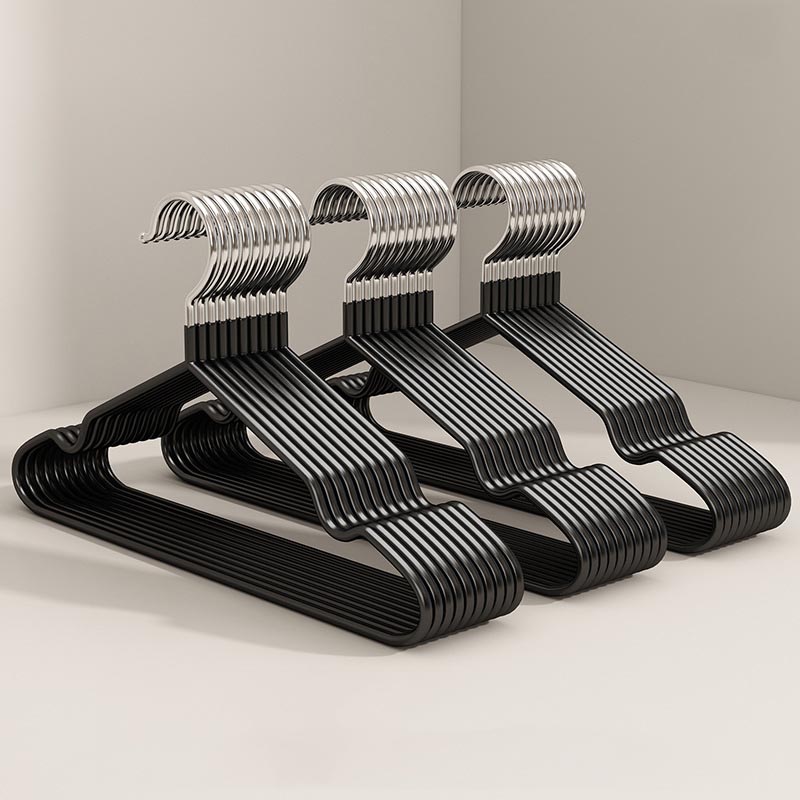 10 pçs roupas cabide de metal doméstico casaco calças cabide traceless antiderrapante cabides duráveis cabides fortes para organização: CINZA-ESCURO