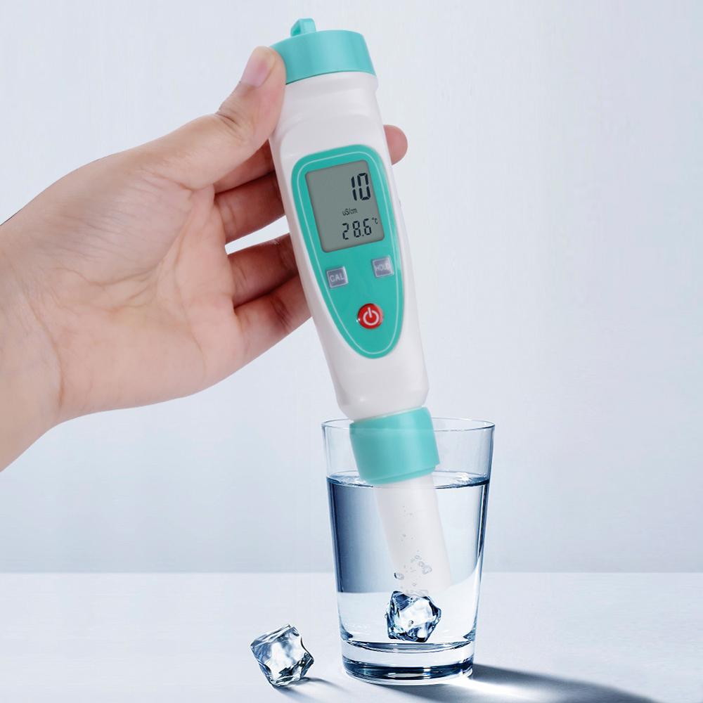 Ddb -12l digital ledningsevnemåler, ec &amp; temperatur 2 in 1 vandtester .0-5000us/ cm automatisk temperaturkompensation