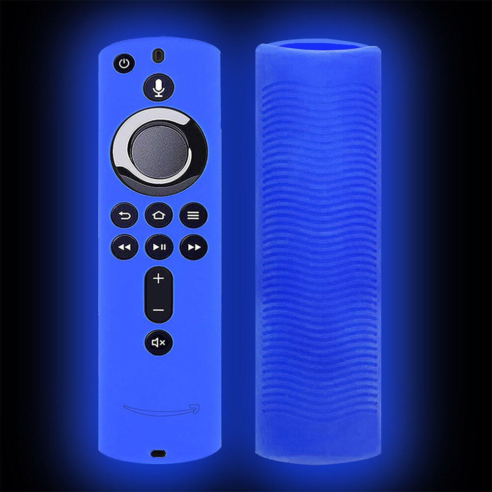 Stødsikkert gitter til hjemmet silikone blødt fjernbetjeningscover holdbart skridsikkert beskyttende etui tilbehør til fire tv cube: Lysende blå
